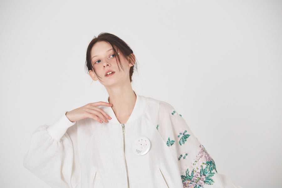 BSD26SS-01 Mosaic Garden Blouson WHITE