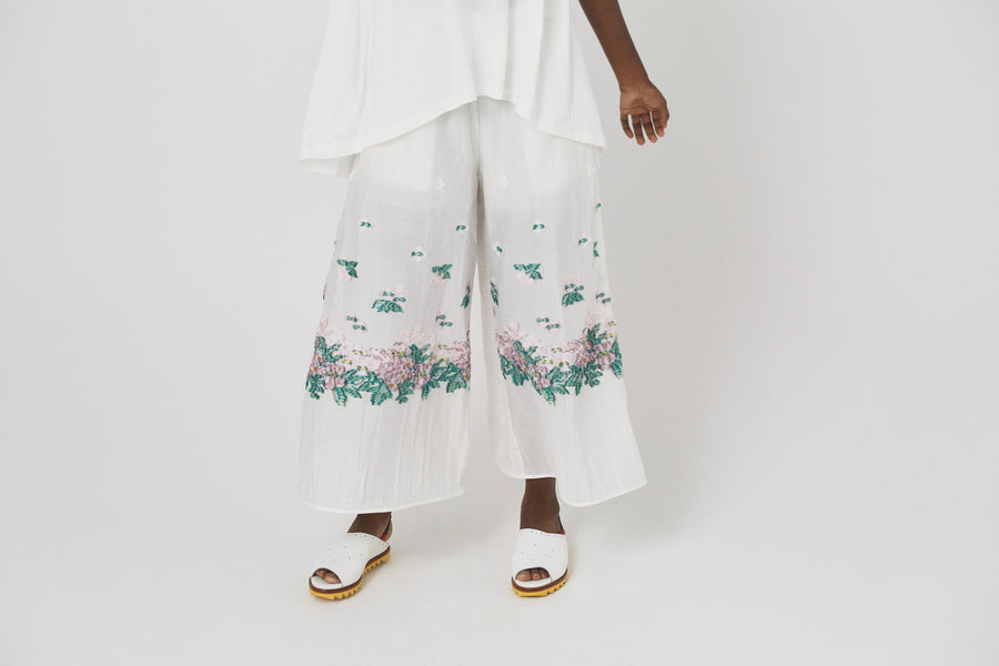 BSD26SS-02 Mosaic Garden Pants WHITE