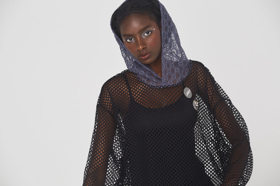 BSD26SS-20 Ultra Mesh Hoodie BLACK
