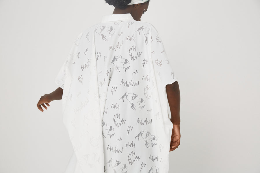 BSD26SS-10 Dancing Lace poncho shirt WHITE