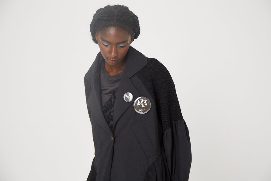 BSD26SS-04 Mixed Tutu Coat BLACK