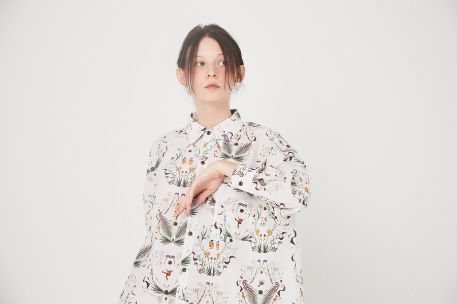 BSD26SS-15 Dance In The Garden Maxi Shirt NATURAL