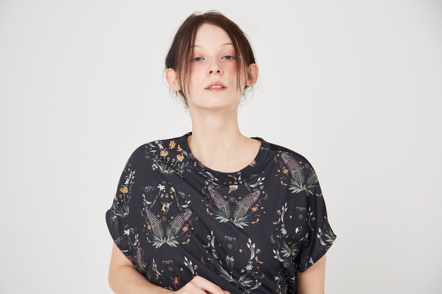 BSD26SS-17 Dance In The Garden One-piece BLACK