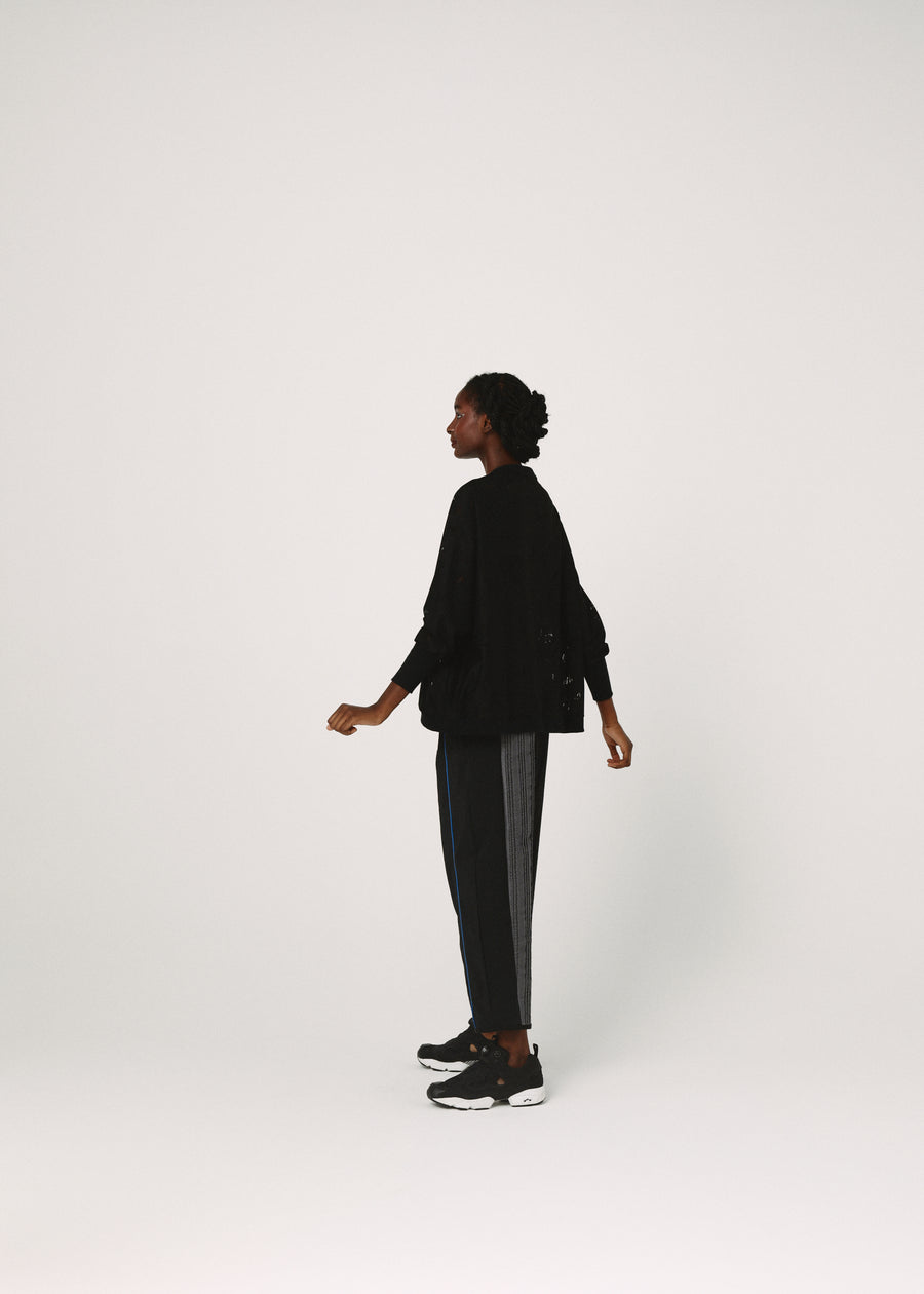 BSD26SS-06 Mixed Frill Pants BLACK