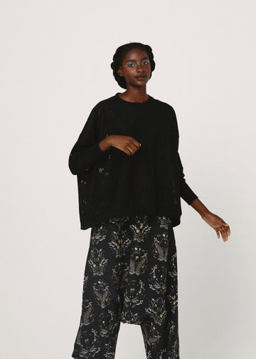 BSD26SS-11 Dancing Lace Pullover BLACK