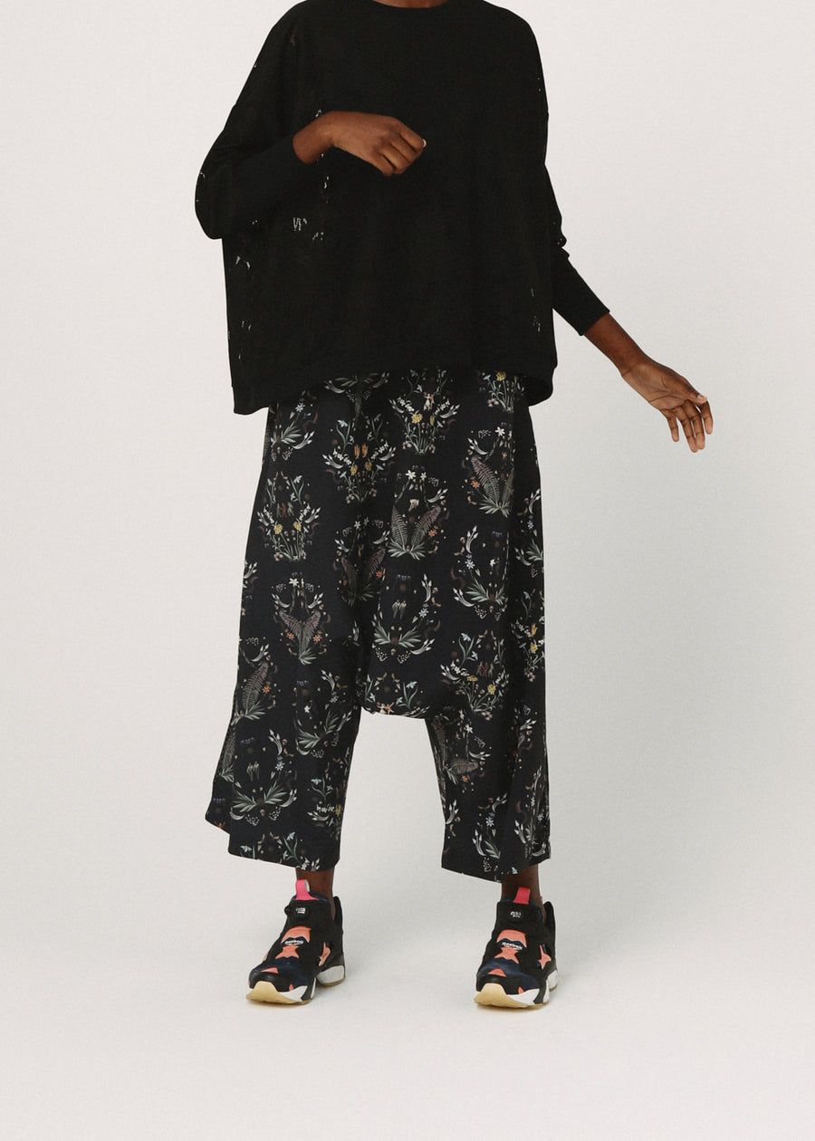BSD26SS-19 Dance In The Garden Wide Pants BLACK