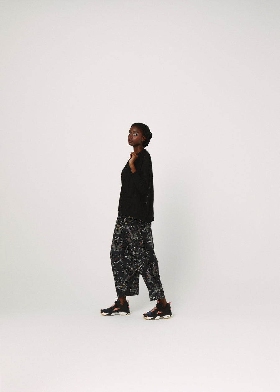 BSD26SS-19 Dance In The Garden Wide Pants BLACK