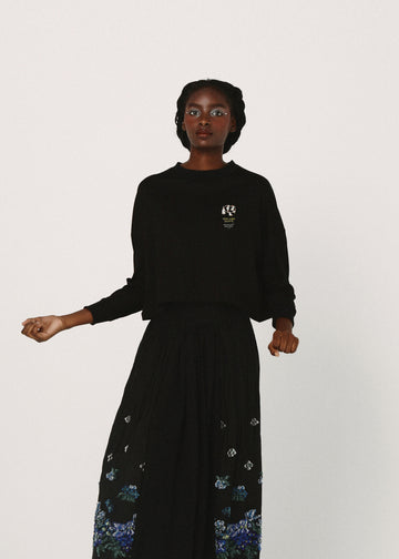 BSD26SS-24A OMNIDANCE Wide L/S Tee BLACK