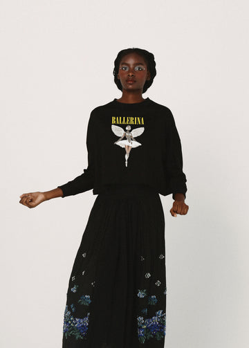 BSD26SS-24C NEO BALLERINA  Wide L/S Tee BLACK