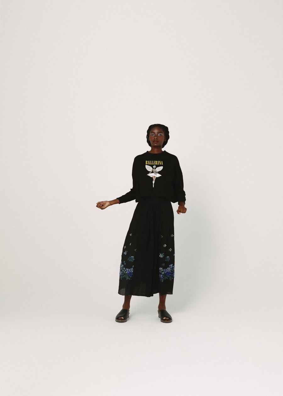 BSD26SS-24C NEO BALLERINA  Wide L/S Tee BLACK