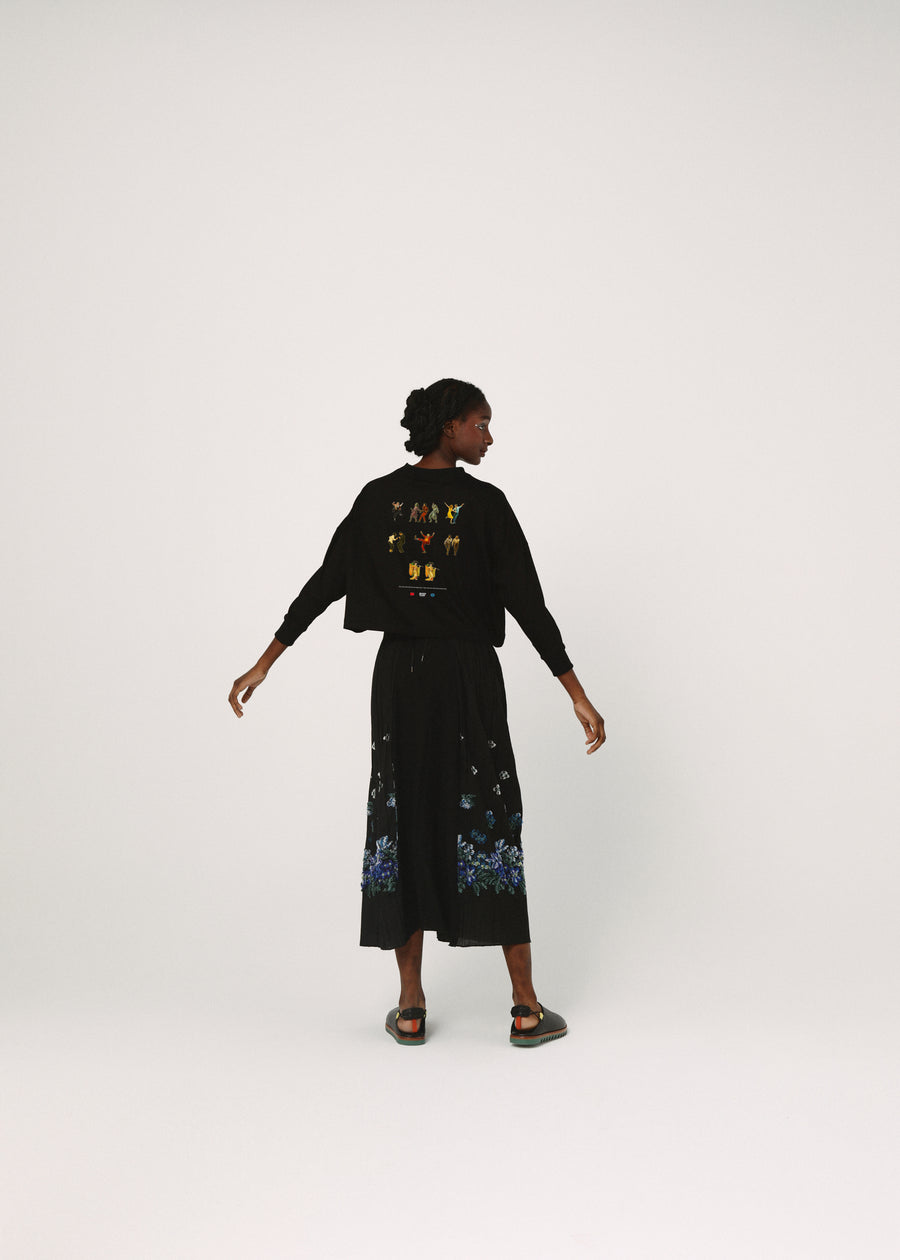 BSD26SS-24A OMNIDANCE Wide L/S Tee BLACK
