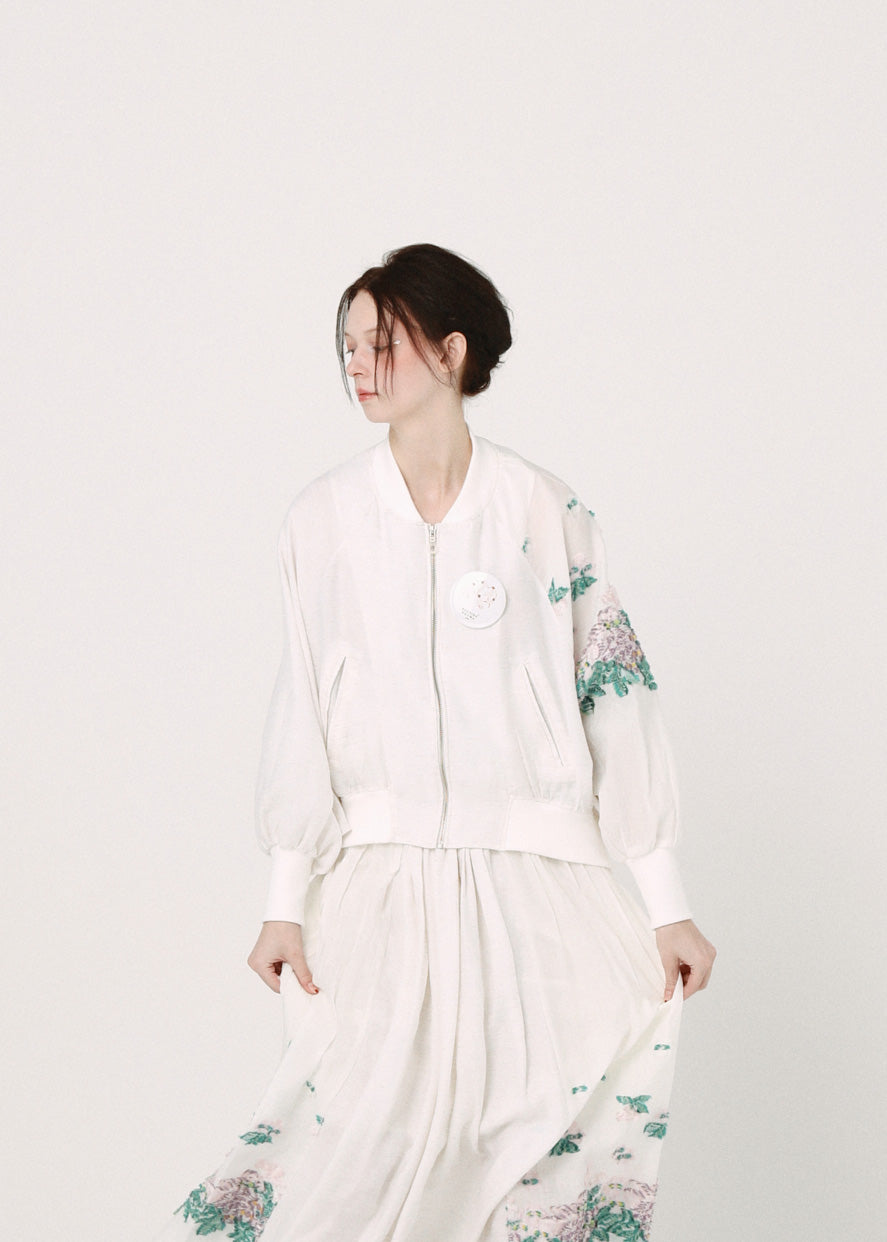 BSD26SS-01 Mosaic Garden Blouson WHITE