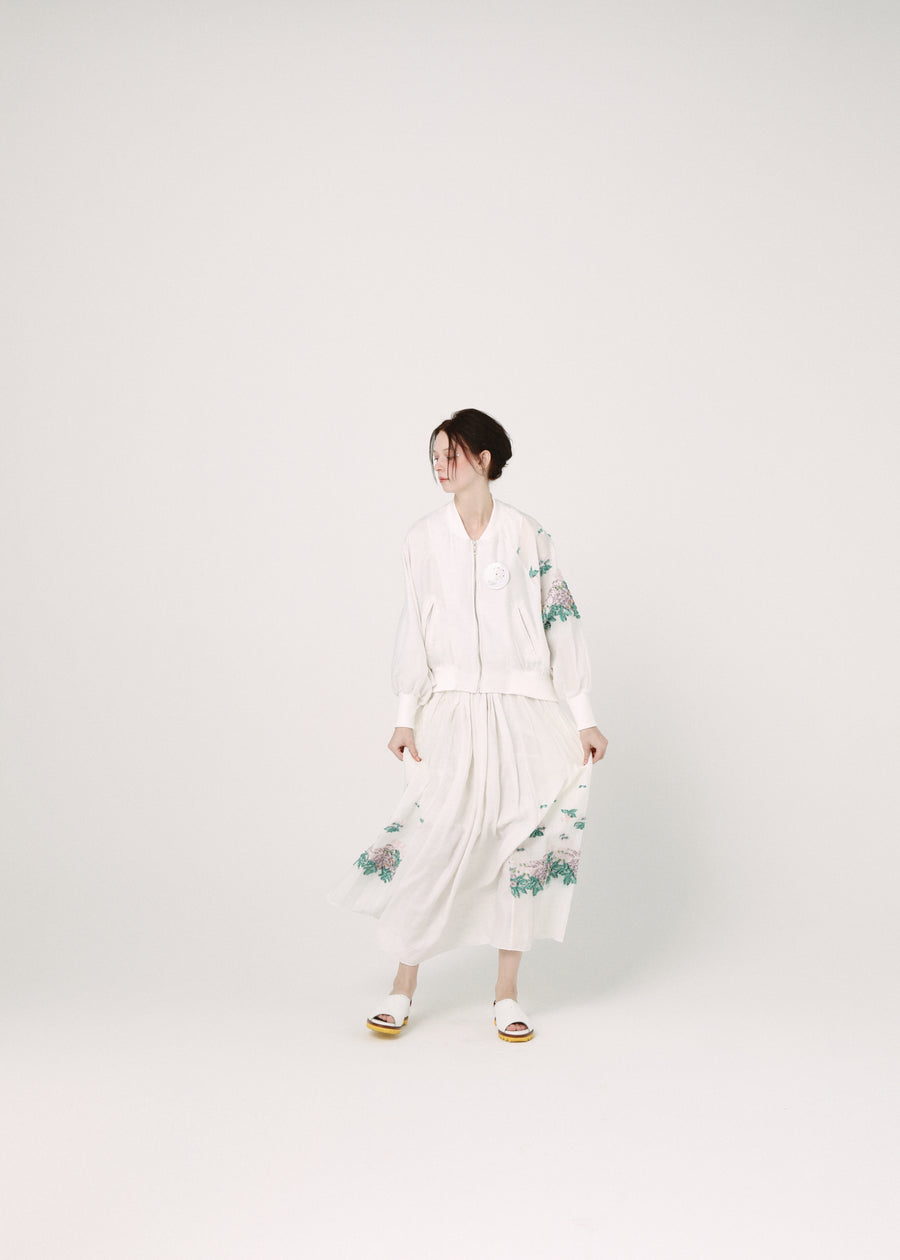 BSD26SS-01 Mosaic Garden Blouson WHITE