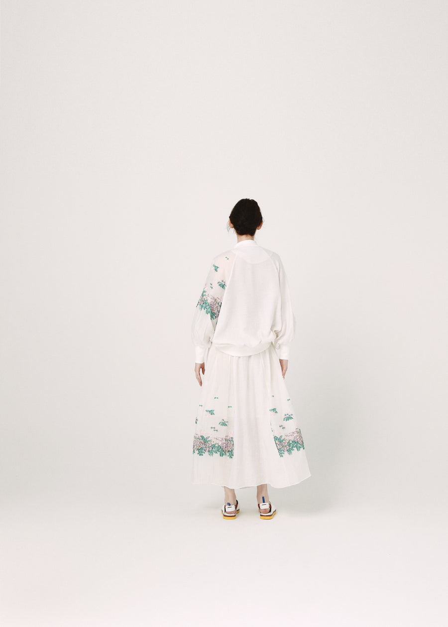 BSD26SS-03 Mosaic Garden Lace-Up Skirt WHITE