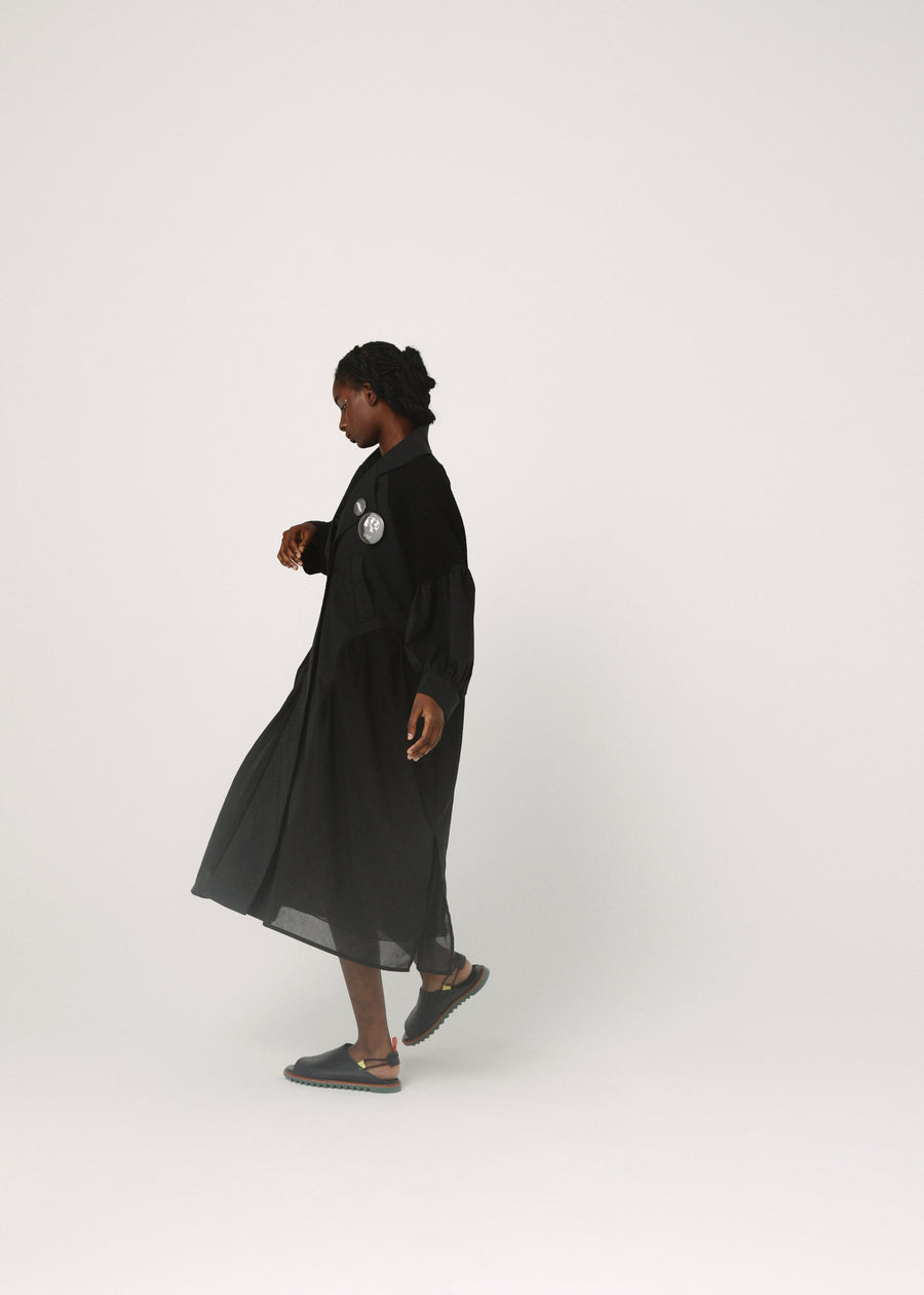 BSD26SS-04 Mixed Tutu Coat BLACK