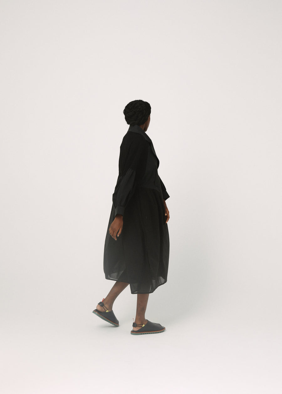 BSD26SS-04 Mixed Tutu Coat BLACK