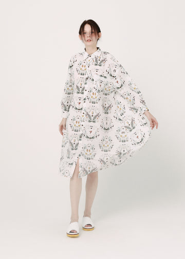 BSD26SS-15 Dance In The Garden Maxi Shirt NATURAL