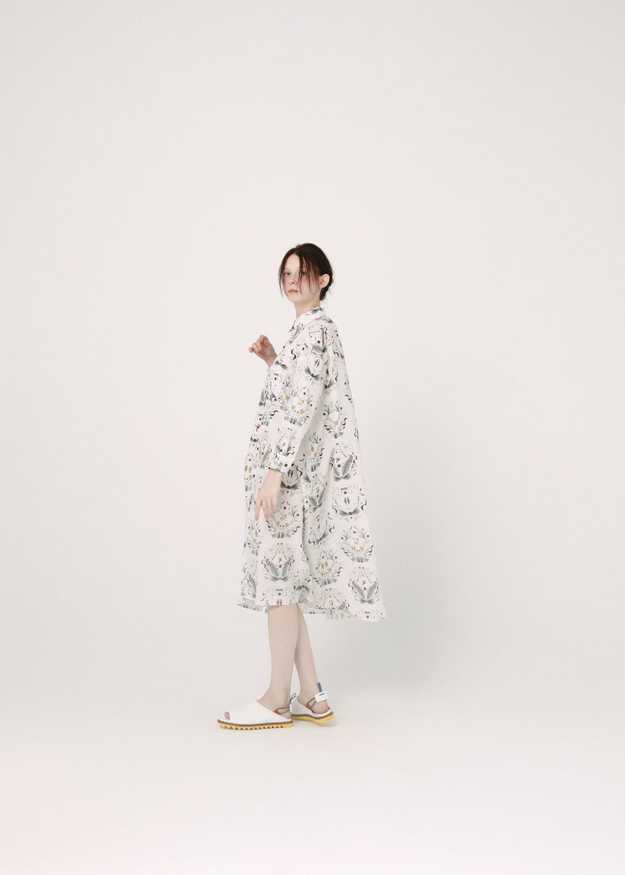 BSD26SS-15 Dance In The Garden Maxi Shirt NATURAL