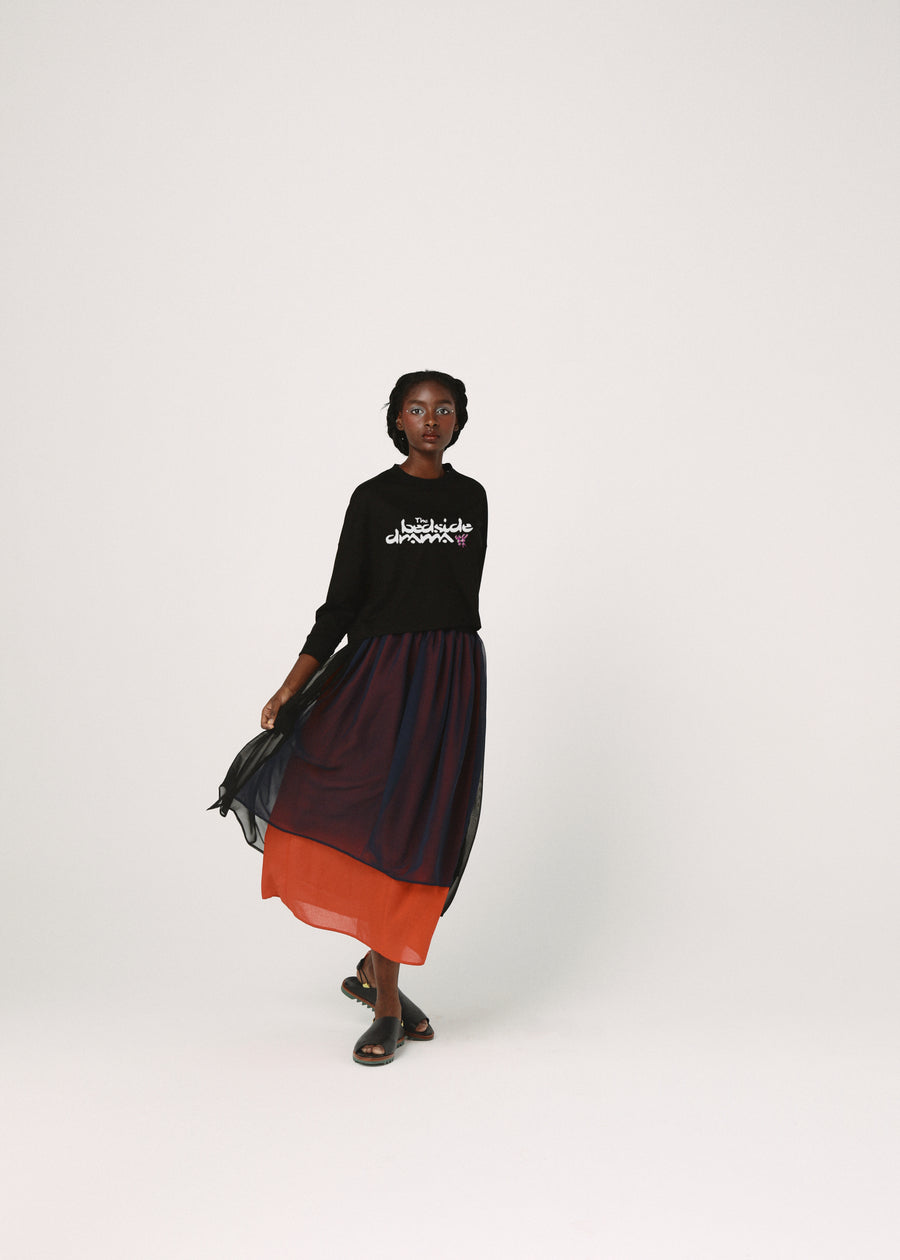 BSD26SS-24B BEDSIDE SISTERS Wide L/S Tee BLACK