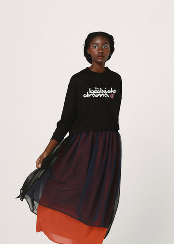 BSD26SS-24B BEDSIDE SISTERS Wide L/S Tee BLACK