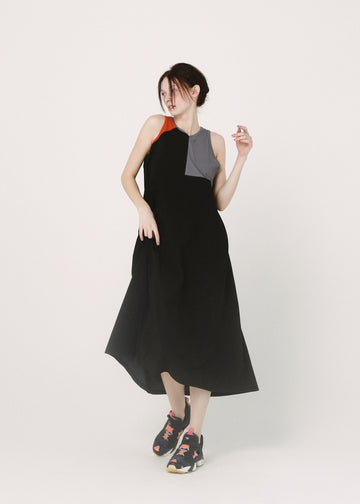 BSD26SS-23 Colored Tank Dress BLACK