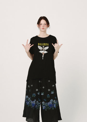 BSD26SS-25C NEO BALLERINA Flare T-Shirt BK