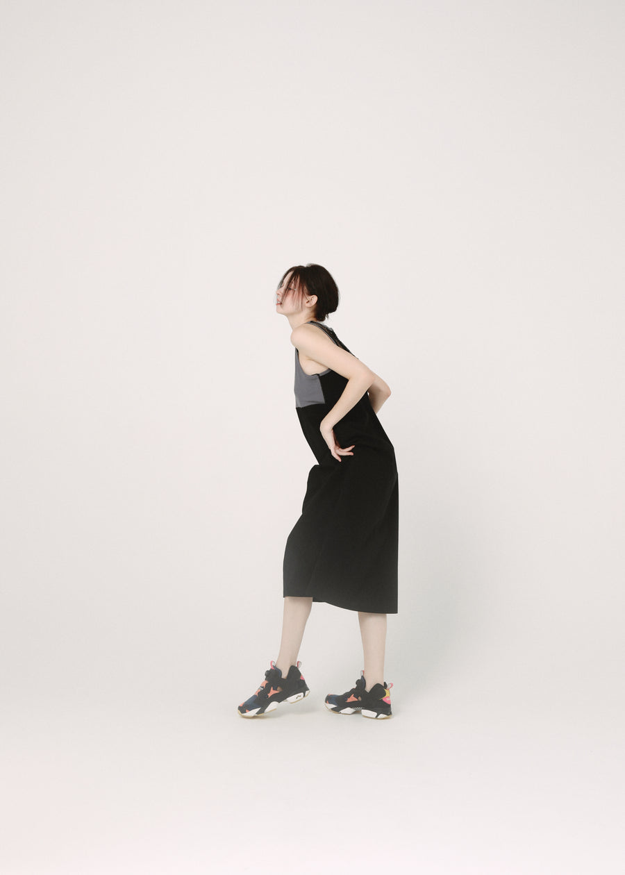 BSD26SS-23 Colored Tank Dress BLACK