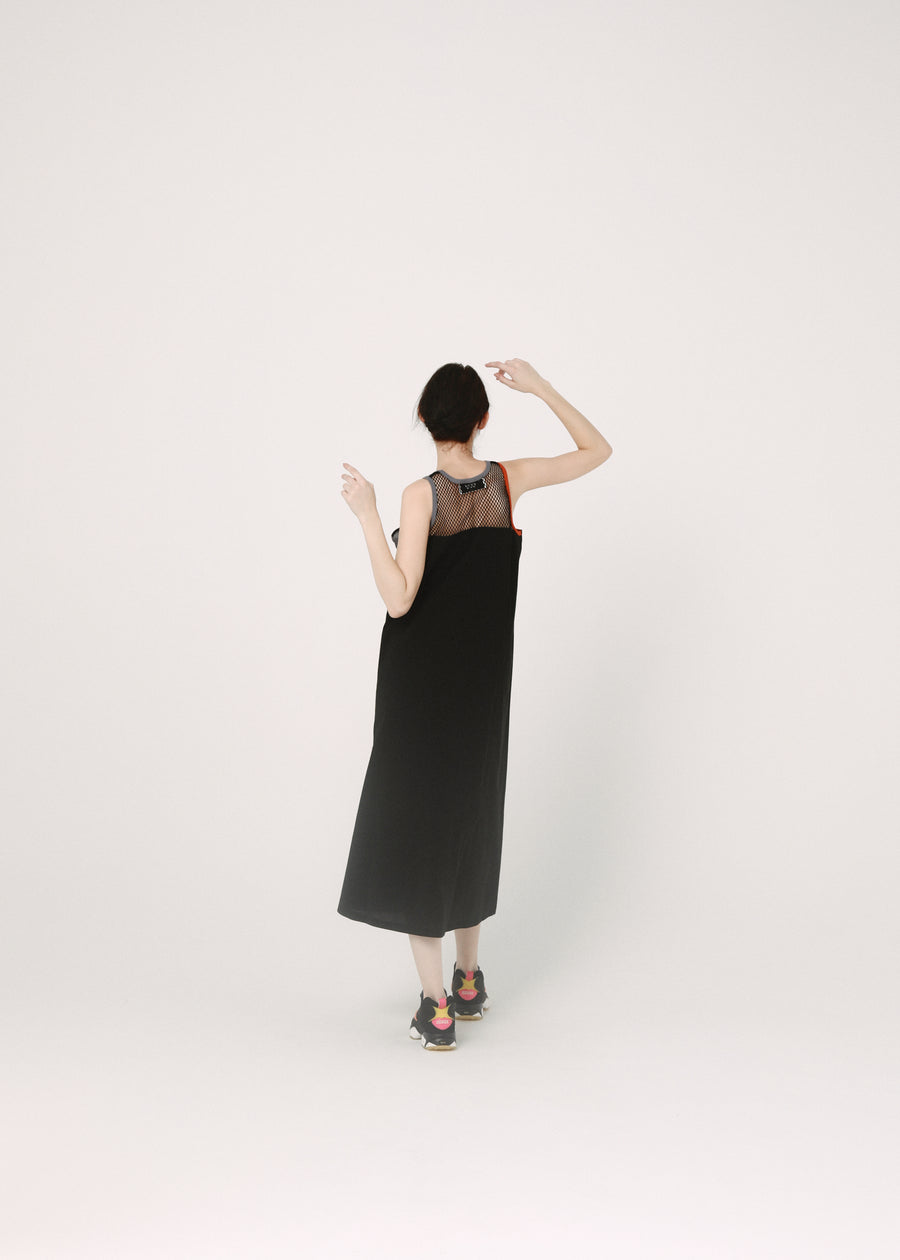 BSD26SS-23 Colored Tank Dress BLACK