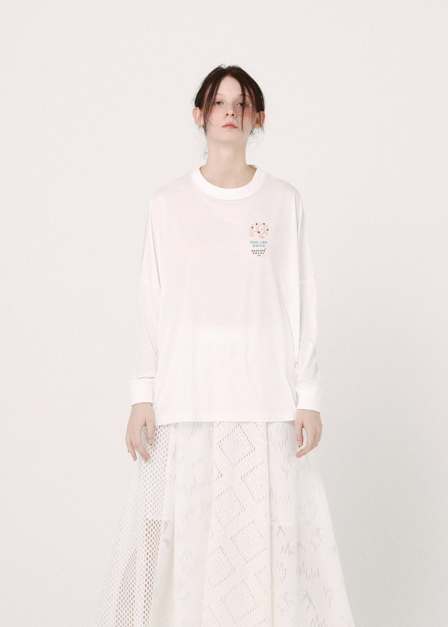 BSD26SS-24A OMNIDANCE Wide L/S Tee WHITE