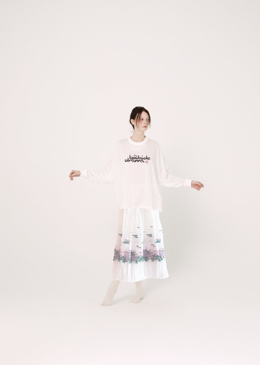 BSD26SS-29 Mosaic Garden Simple Skirt WHITE