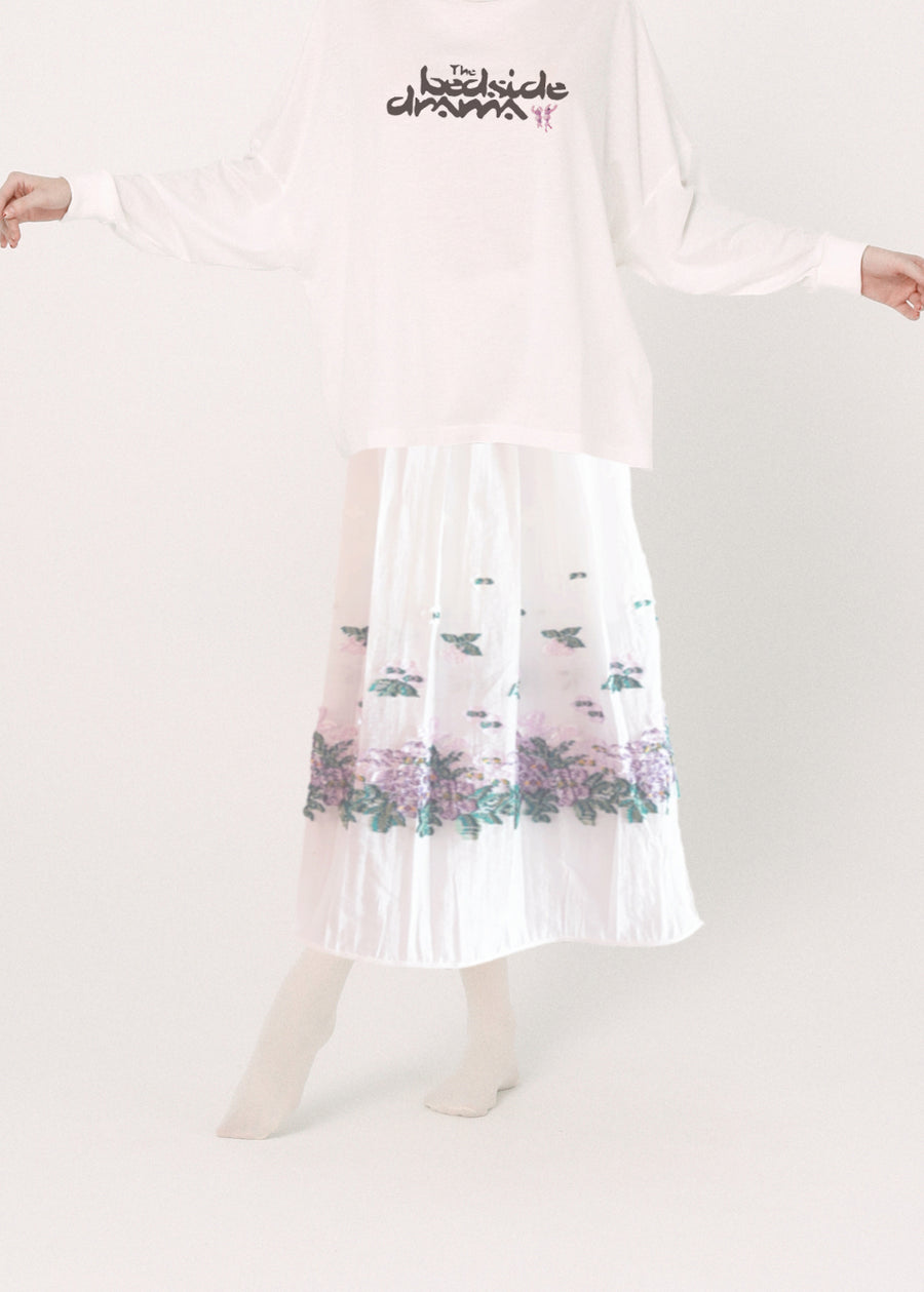 BSD26SS-29 Mosaic Garden Simple Skirt WHITE