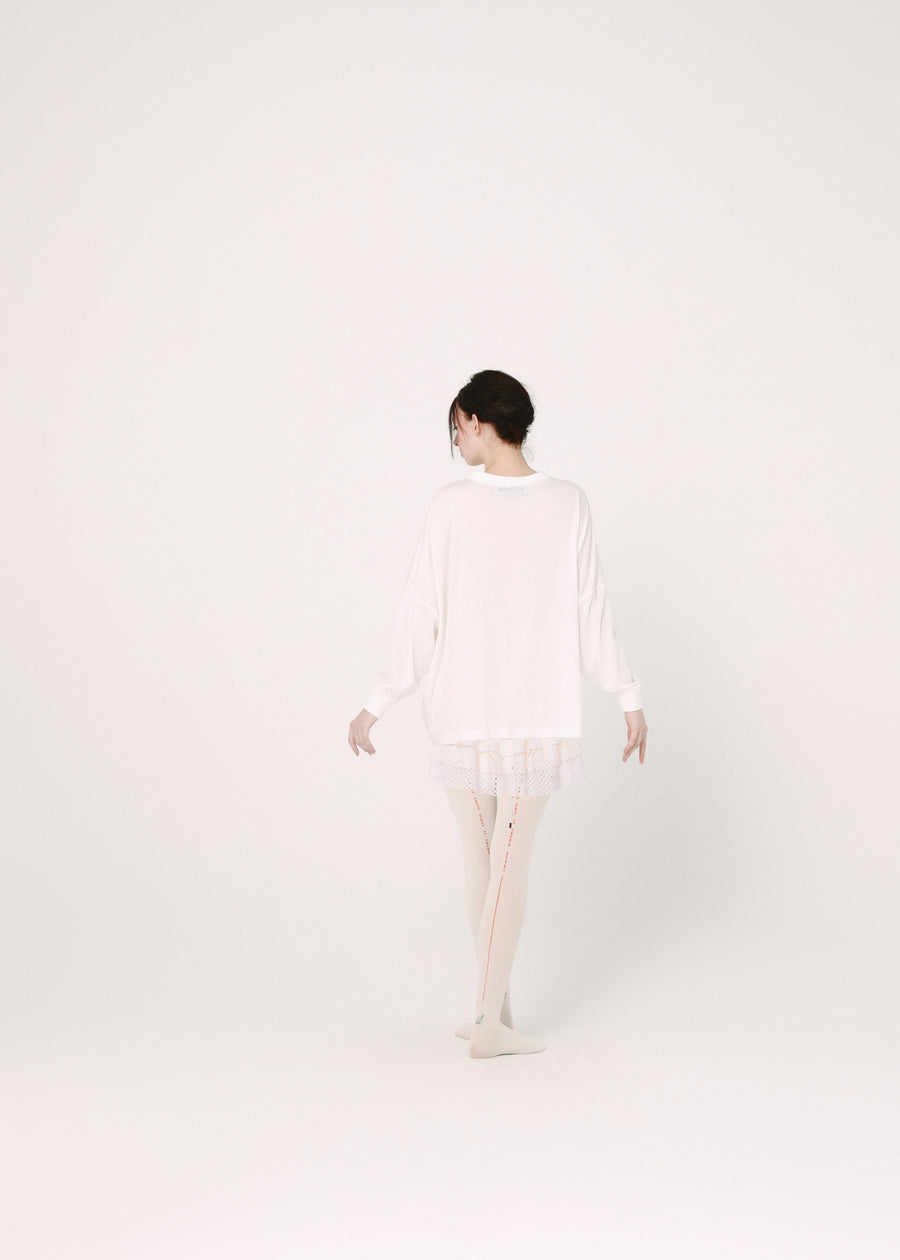 BSD26SS-24C NEO BALLERINA  Wide L/S Tee WHITE