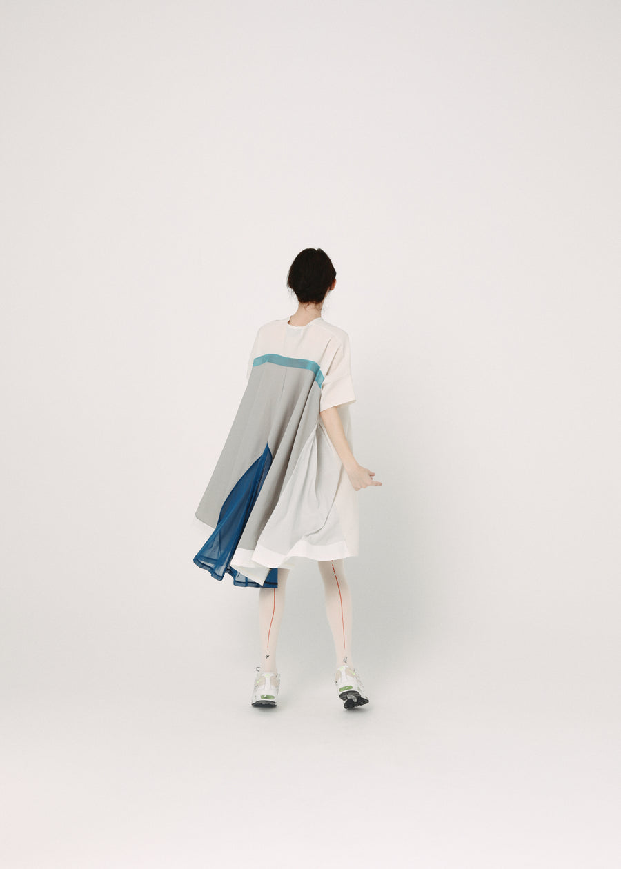 BSD26SS-22 Draped Maxi Tee Dress L GREY