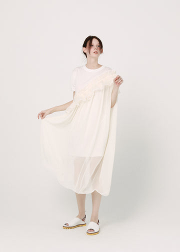 BSD26SS-08 Tutu Frill Tee Dress WHITE