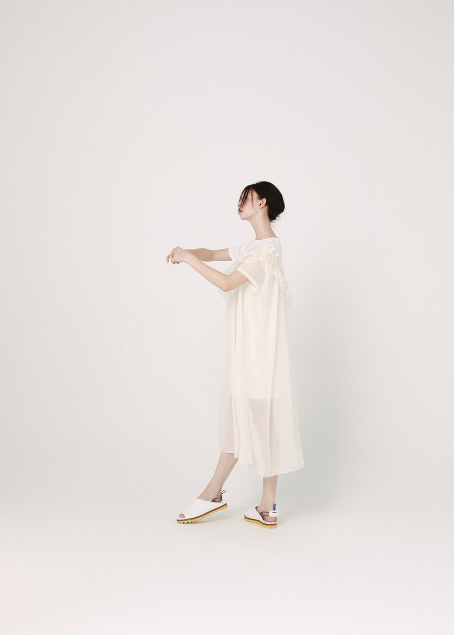 BSD26SS-08 Tutu Frill Tee Dress WHITE