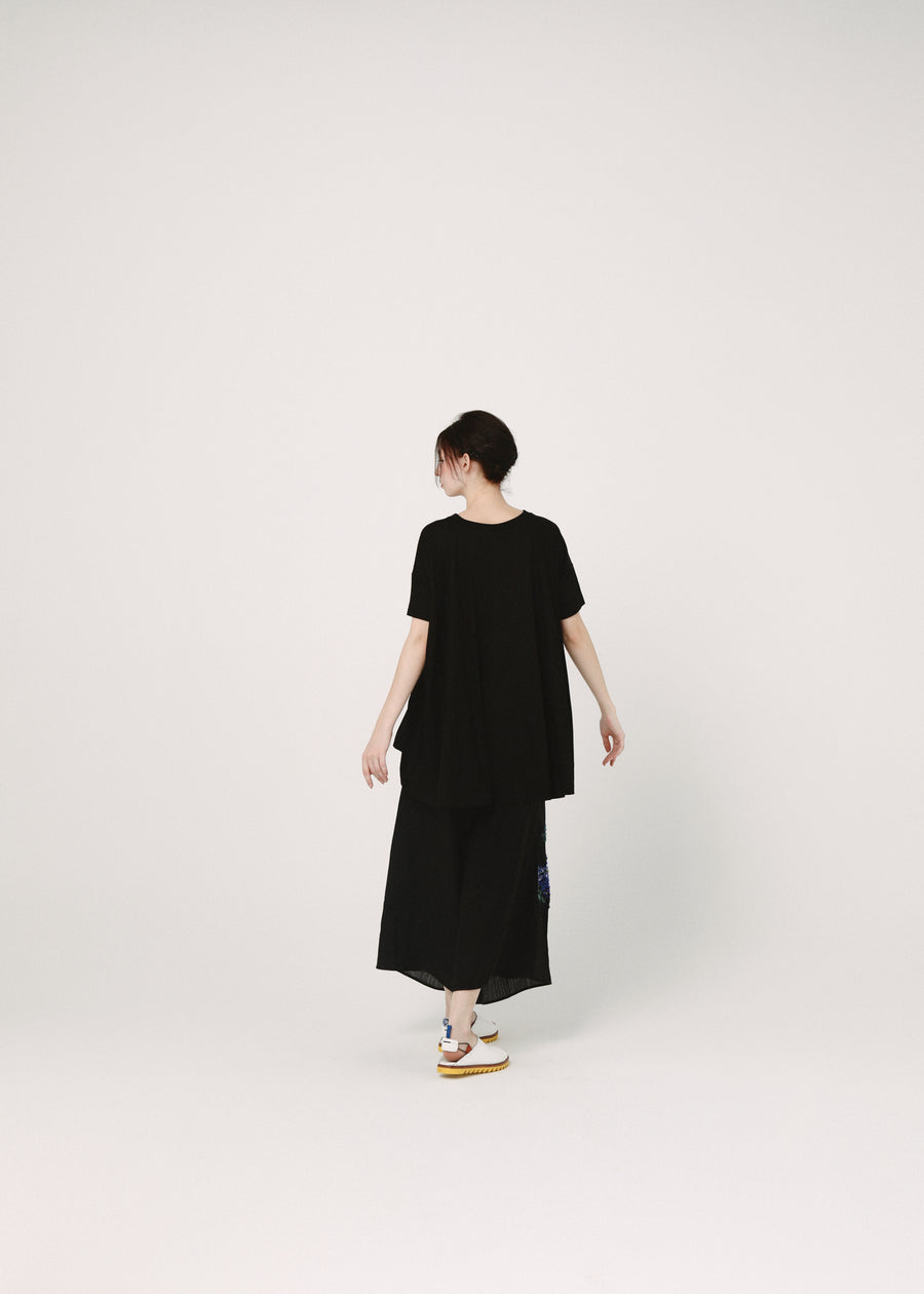 BSD26SS-25A OMNIDANCE Flare T-Shirt BK