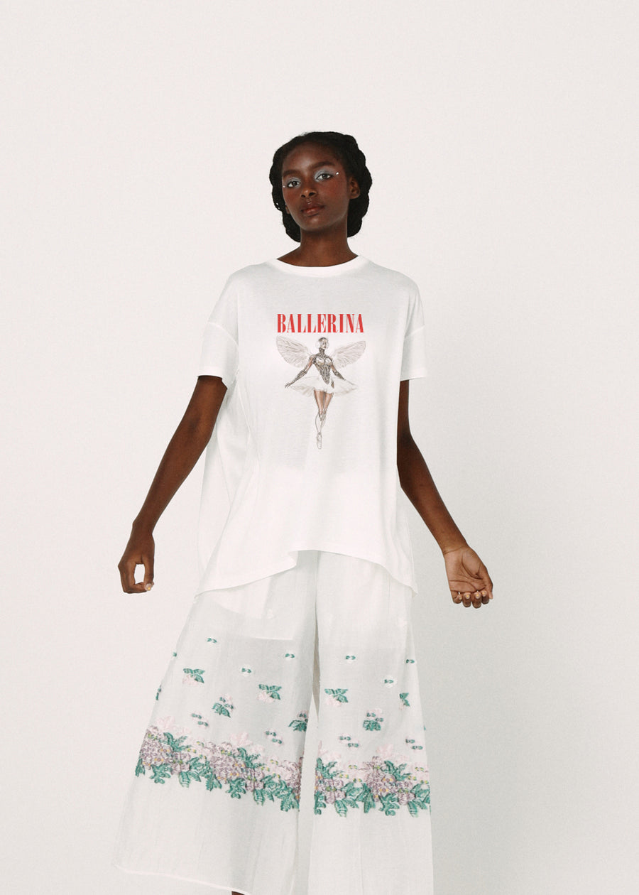BSD26SS-25C NEO BALLERINA Flare T-Shirt WH