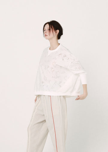 BSD26SS-11 Dancing Lace Pullover WHITE
