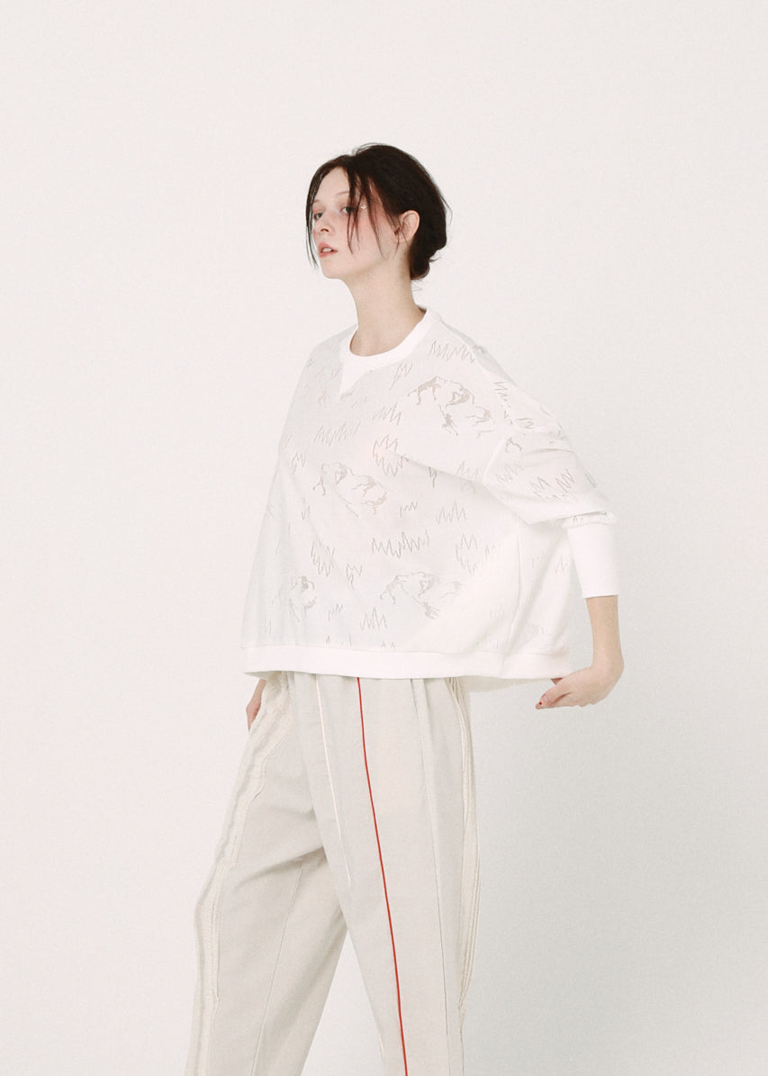 BSD26SS-11 Dancing Lace Pullover WHITE