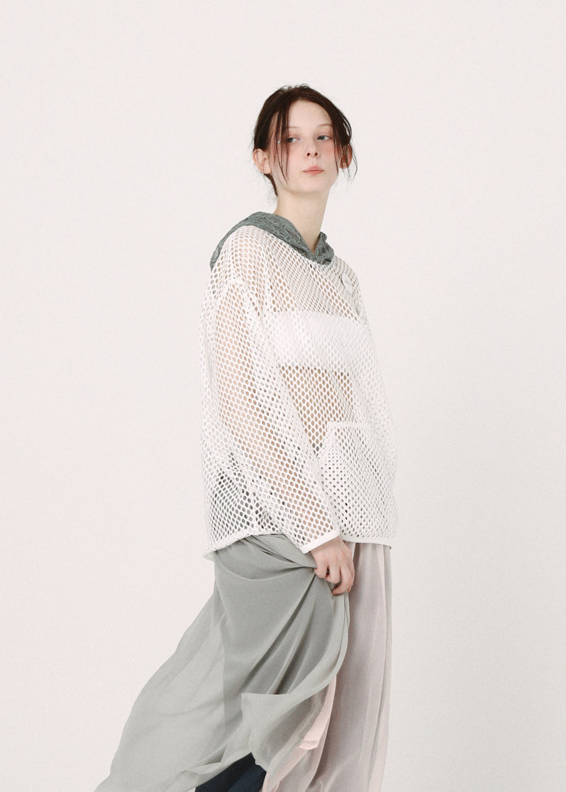BSD26SS-20 Ultra Mesh Hoodie WHITE