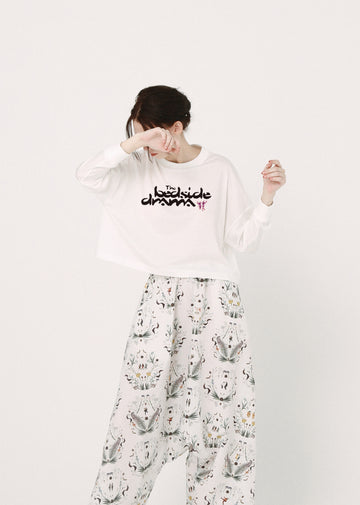 BSD26SS-24B BEDSIDE SISTERS Wide L/S Tee WHITE