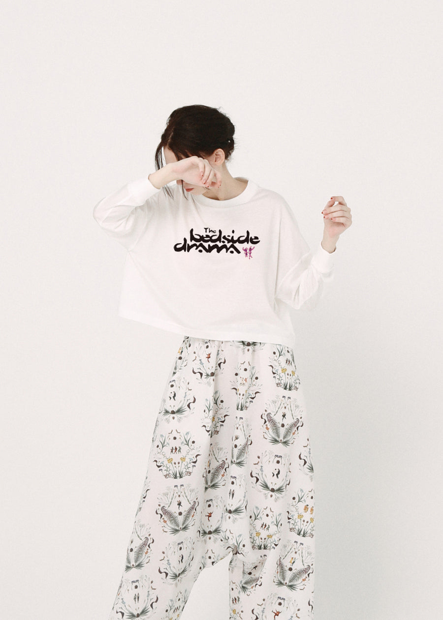 BSD26SS-24B BEDSIDE SISTERS Wide L/S Tee WHITE