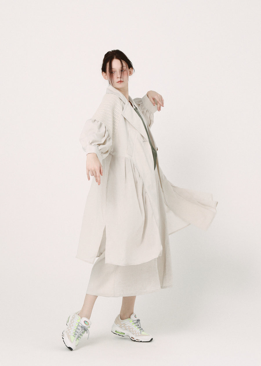 BSD26SS-04 Mixed Tutu Coat NATURAL