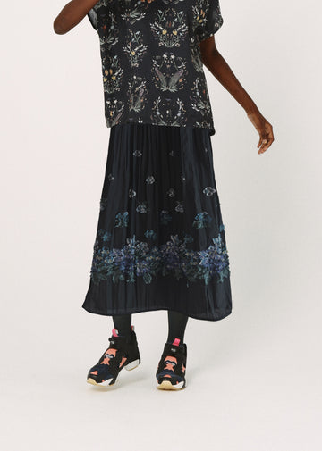 BSD26SS-29 Mosaic Garden Simple Skirt BLACK