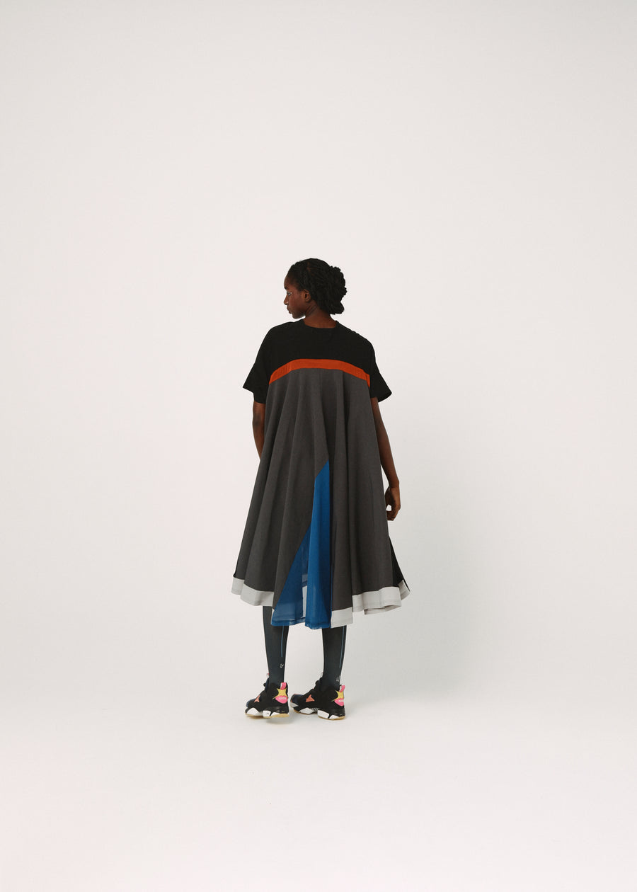 BSD26SS-22 Draped Maxi Tee Dress BLACK