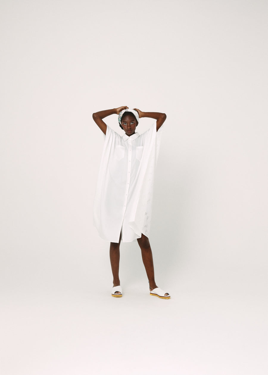 BSD26SS-10 Dancing Lace poncho shirt WHITE