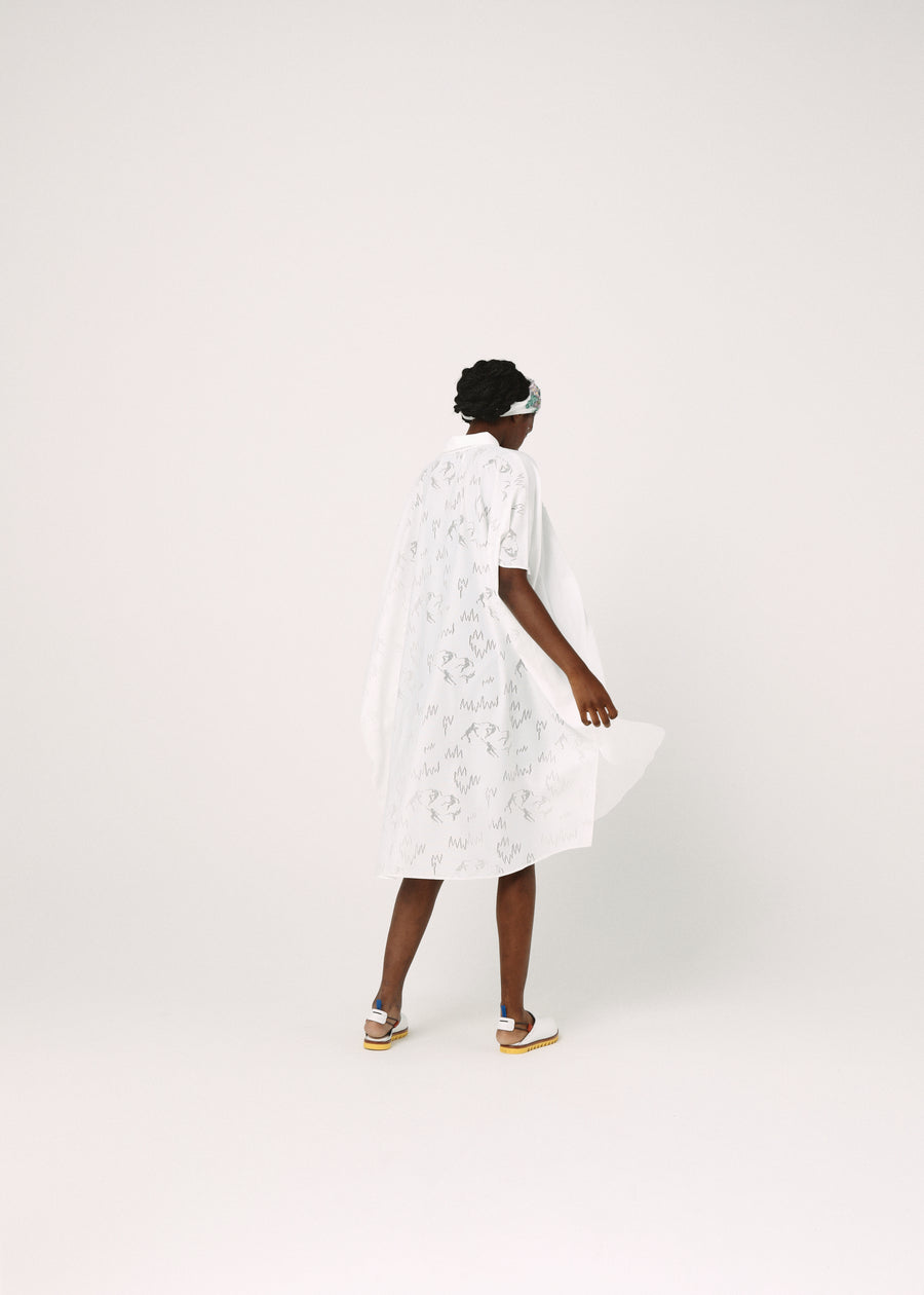 BSD26SS-10 Dancing Lace poncho shirt WHITE
