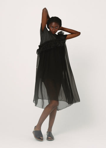 BSD26SS-08 Tutu Frill Tee Dress BLACK