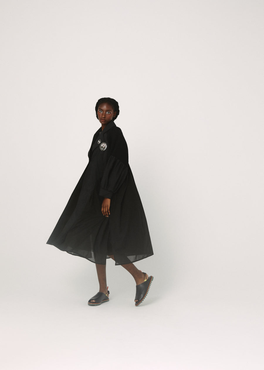 BSD26SS-04 Mixed Tutu Coat BLACK