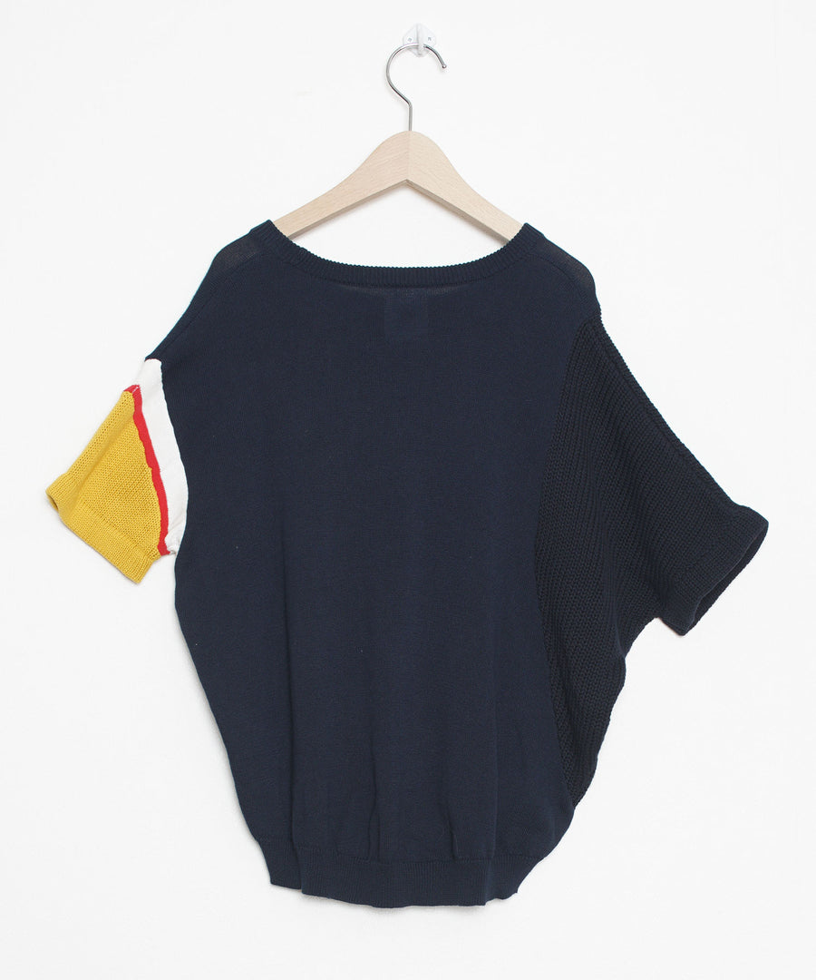 カラーパネルニットTシャツ